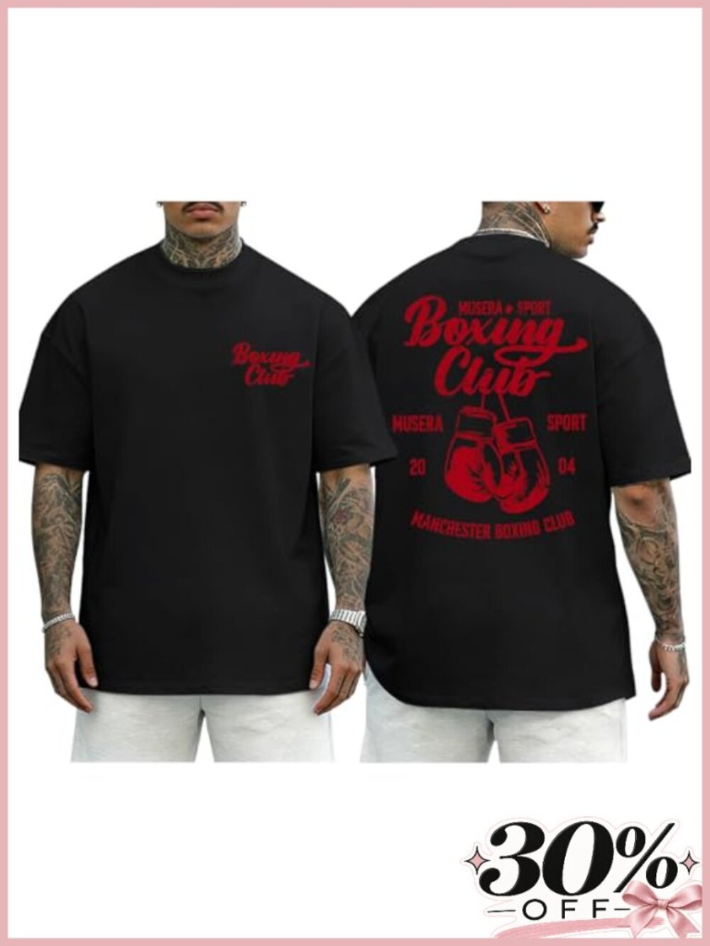 Men's Boxing Club Graphic Tee Cotton Blend Loose Fit Crew Neck
